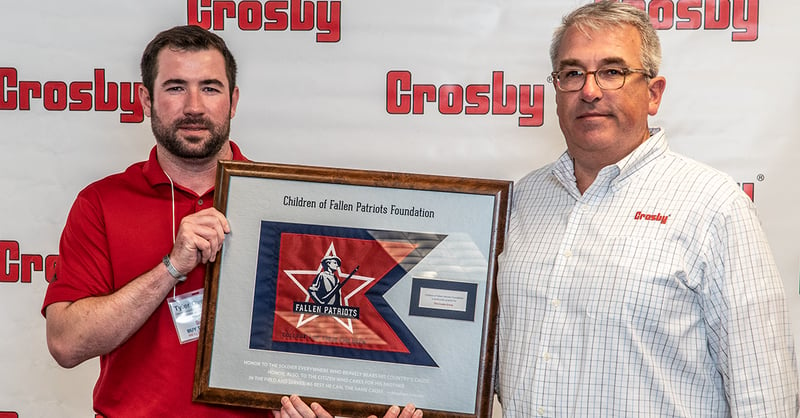 Fallen Patriots presents Crosby a commemorative plaque